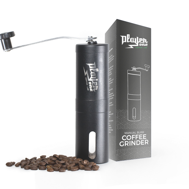 Black) Manual Burr Coffee Grinder - Player One Coffee